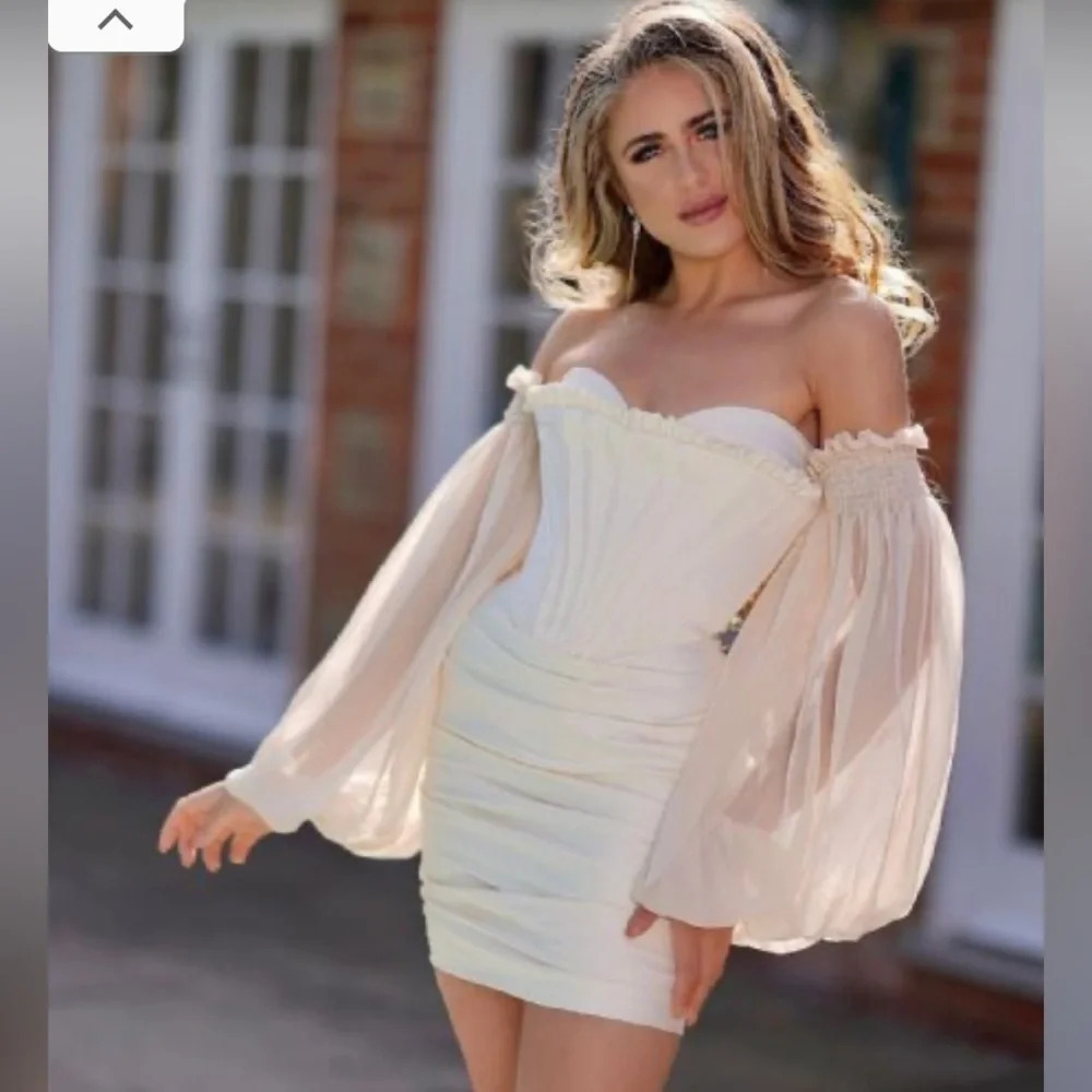 House of CB 'Beau' Ivory Draped Corset Dress NWOT size‎ L - Picture 12 of 16